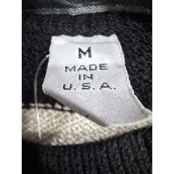 Vintage Chess Board Sweater Black White Embroidered Chess Pieces Knit - Picture 5 of 10